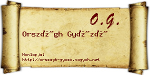 Országh Győző névjegykártya